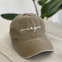 Load image into Gallery viewer, &quot;WEEPA&quot; BEIGE VINTAGE WASH UNISEX DAD HAT
